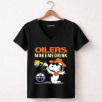 Oilers Make Me Drink Snoopy Edmonton Fans 7 Womens V Neck.jpg