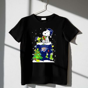 Oklahoma City Thunder Christmas With Snoopy And Woodstock 1 T Shirt
