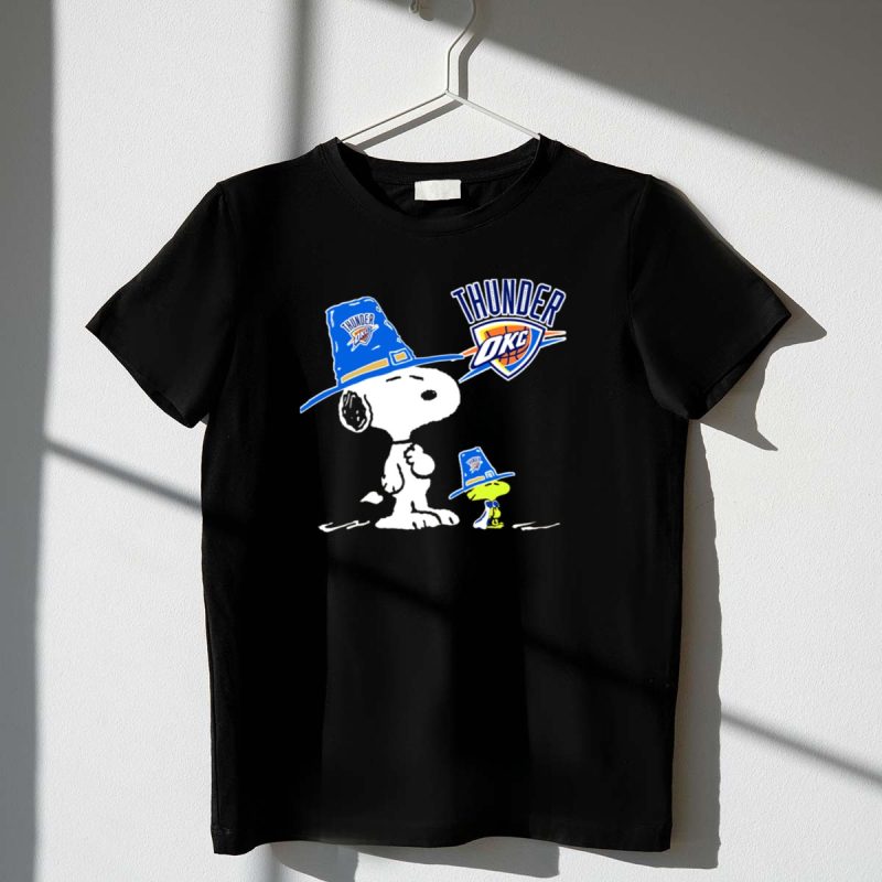 Oklahoma City Thunder Snoopy And Woodstock In Team Hats 1 T Shirt