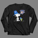 Oklahoma City Thunder Snoopy and Woodstock in Team Hats 4 Long Sleeves