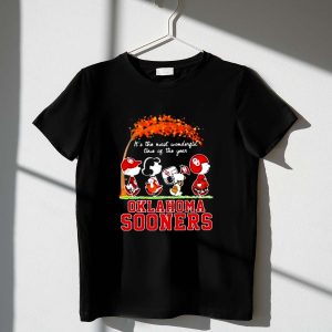 Oklahoma Sooners Snoopy And Friends Autumn Its The Most Wonderful Time Of The Year 1 T Shirt.jpg