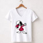 Oklahoma Sooners Snoopy Dabbing 5 Womens V Neck.jpg