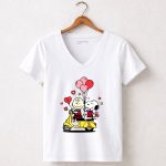 Oklahoma Sooners Snoopy and Charlie Brown Valentine 5 Womens V Neck.jpg