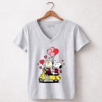 Oklahoma Sooners Snoopy and Charlie Brown Valentine 7 Womens V Neck.jpg