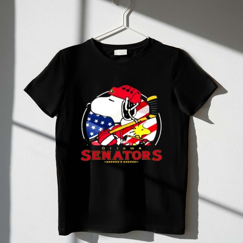 Ottawa Senators Ice Hockey Snoopy And Woodstock For 4Th Of July 1 T Shirt.jpg