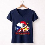 Ottawa Senators Ice Hockey Snoopy And Woodstock For 4th Of July 5 Womens V Neck.jpg