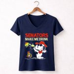 Ottawa Senators Make Me Drink Snoopy Peanuts Fan Fun 5 Womens V Neck.jpg