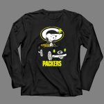 Packers Snoopy Driving Car with Woodstock and Packers 4 Long Sleeves