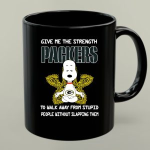 Packers Snoopy Yoga Give Me the Strength to Walk Away from Stupid People Without Slapping Them 1 mug.jpg