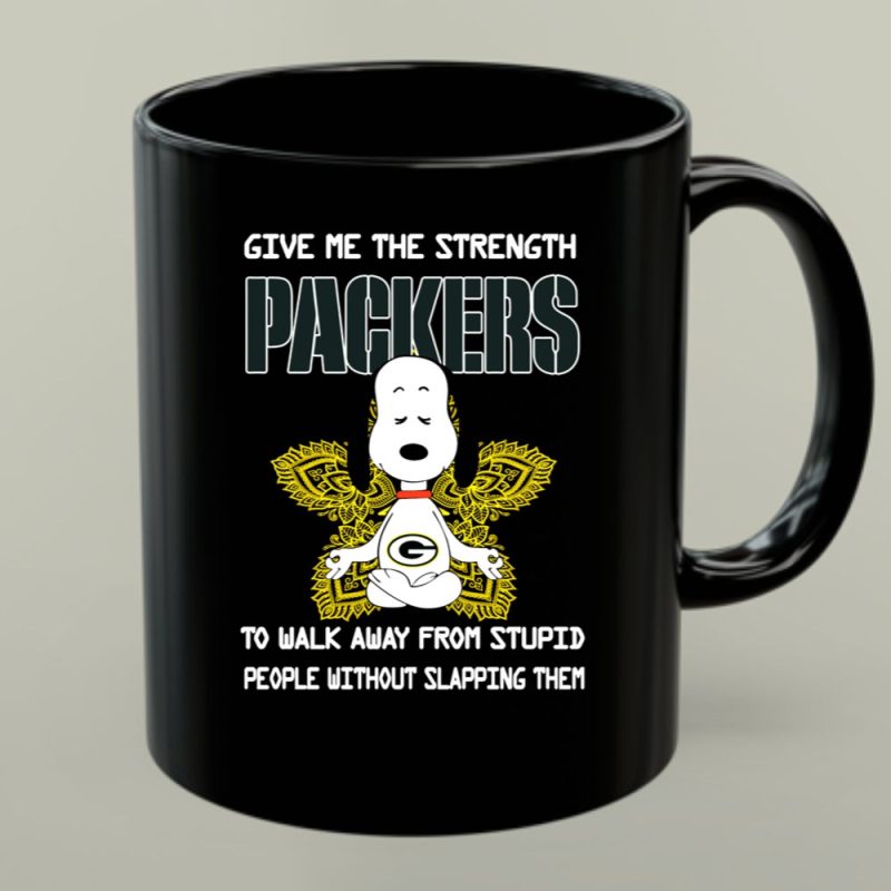 Packers Snoopy Yoga Give Me The Strength To Walk Away From Stupid People Without Slapping Them 1 Mug.jpg
