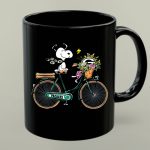 Packers Snoopy on Bicycle with Flowers and Woodstock 1 mug.jpg