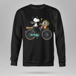 Packers Snoopy on Bicycle with Flowers and Woodstock 9 Sweatshirt