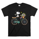 Packers Snoopy on Bicycle with Flowers and Woodstock T Shirt 6