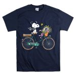 Packers Snoopy on Bicycle with Flowers and Woodstock T Shirt 7