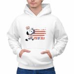 Patriotic Snoopy Wearing Uncle Sam Hat with American Flag Background 4th Of July 2 Hoodie