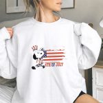 Patriotic Snoopy Wearing Uncle Sam Hat with American Flag Background 4th Of July 9 Sweatshirt