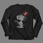 Patriotic Snoopy with American Flag and Top Hat Peanuts 4 Long Sleeves