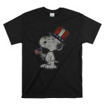 Patriotic Snoopy with American Flag and Top Hat Peanuts T Shirt 6