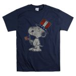 Patriotic Snoopy with American Flag and Top Hat Peanuts T Shirt 7