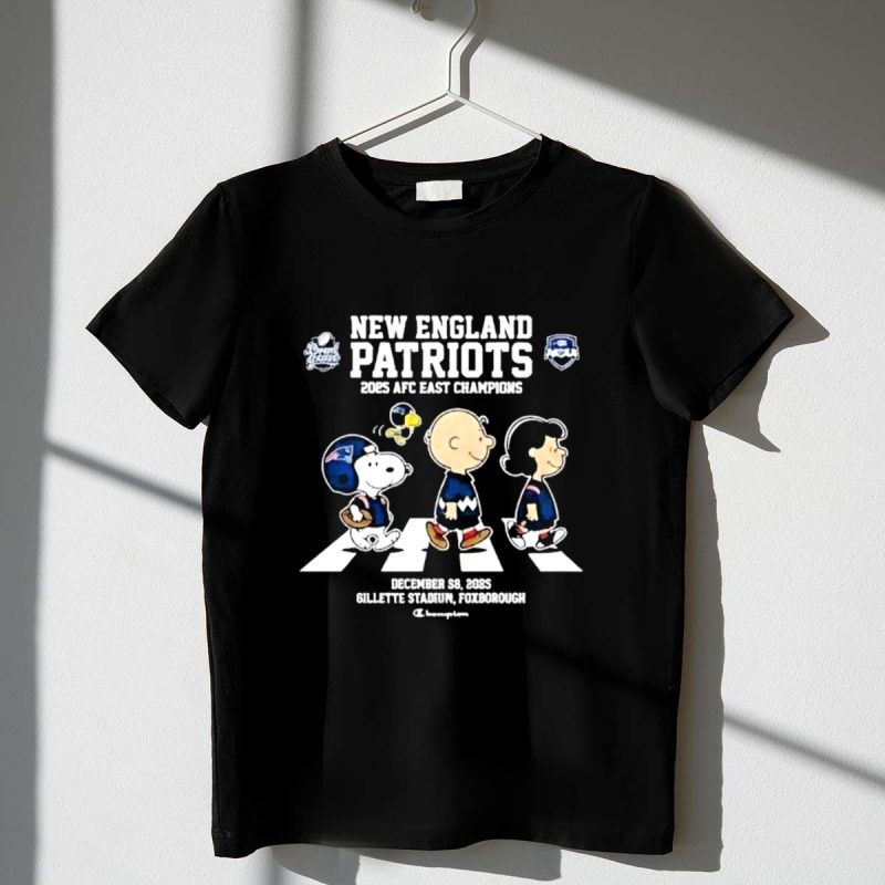 Patriots Afc East Champions December 28 2025 Snoopy And Peanuts Family Abbey Road 1 T Shirt