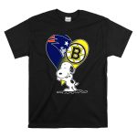 Patriots Bruins Snoopy Heart Hug T Shirt 6