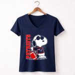 Patriots New England Football Snoopy 5 Womens V Neck