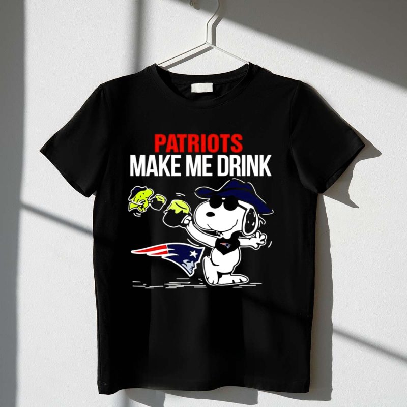 Patriots Snoopy Make Me Drink New England Football Peanuts Woodstock 1 T Shirt