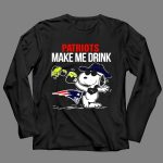 Patriots Snoopy Make Me Drink New England Football Peanuts Woodstock 4 Long Sleeves