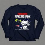 Patriots Snoopy Make Me Drink New England Football Peanuts Woodstock 6 Long Sleeves