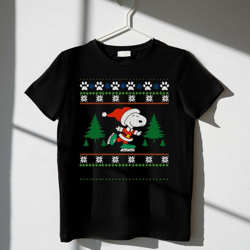 Pattin Xmas Snoopy Ice Skating Christmas Sweater Peanuts Movie 1 T Shirt 1.Jpg