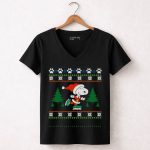 Pattin Xmas Snoopy Ice Skating Christmas Sweater Peanuts Movie 7 Womens V Neck 1.jpg