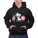 Peace Love Alabama Crimson Tide Snoopy Football Fan Gear 2 Hoodie