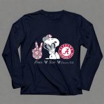Peace Love Alabama Crimson Tide Snoopy Football Fan Gear 6 Long Sleeves