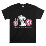 Peace Love Alabama Crimson Tide Snoopy Football Fan Gear T Shirt 6