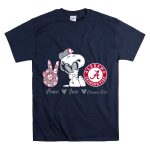 Peace Love Alabama Crimson Tide Snoopy Football Fan Gear T Shirt 7