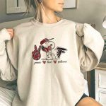 Peace Love Atlanta Falcons Snoopy 3 Sweatshirt