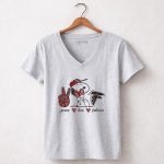Peace Love Atlanta Falcons Snoopy 7 Womens V Neck