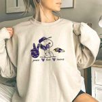 Peace Love Baltimore Ravens Snoopy Ravens 3 Sweatshirt