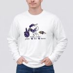 Peace Love Baltimore Ravens Snoopy Ravens 4 Long Sleeves