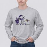 Peace Love Baltimore Ravens Snoopy Ravens 6 Long Sleeves