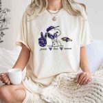 Peace Love Baltimore Ravens Snoopy Ravens T Shirt 7