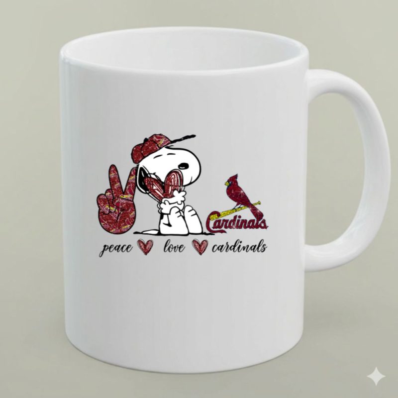 Peace Love Cardinals Snoopy Baseball Fan 1 Mug.jpg