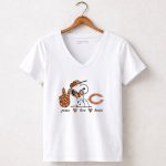 Peace Love Chicago Bears Snoopy Victory 5 Womens V Neck