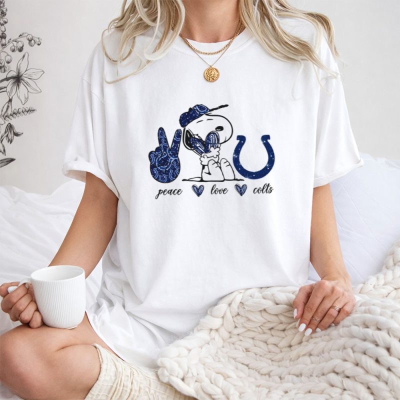 Peace Love Colts Snoopy Indianapolis 1 T Shirt