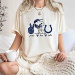 Peace Love Colts Snoopy Indianapolis T Shirt 7