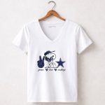 Peace Love Dallas Cowboys Snoopy Star 5 Womens V Neck