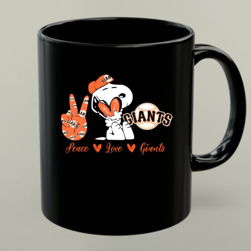 Peace Love Giants Snoopy Baseball Theme 1 Mug 1.Jpg