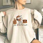 Peace Love Heart Bengals Snoopy Football Fan 3 Sweatshirt