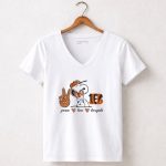 Peace Love Heart Bengals Snoopy Football Fan 5 Womens V Neck
