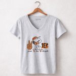 Peace Love Heart Bengals Snoopy Football Fan 7 Womens V Neck